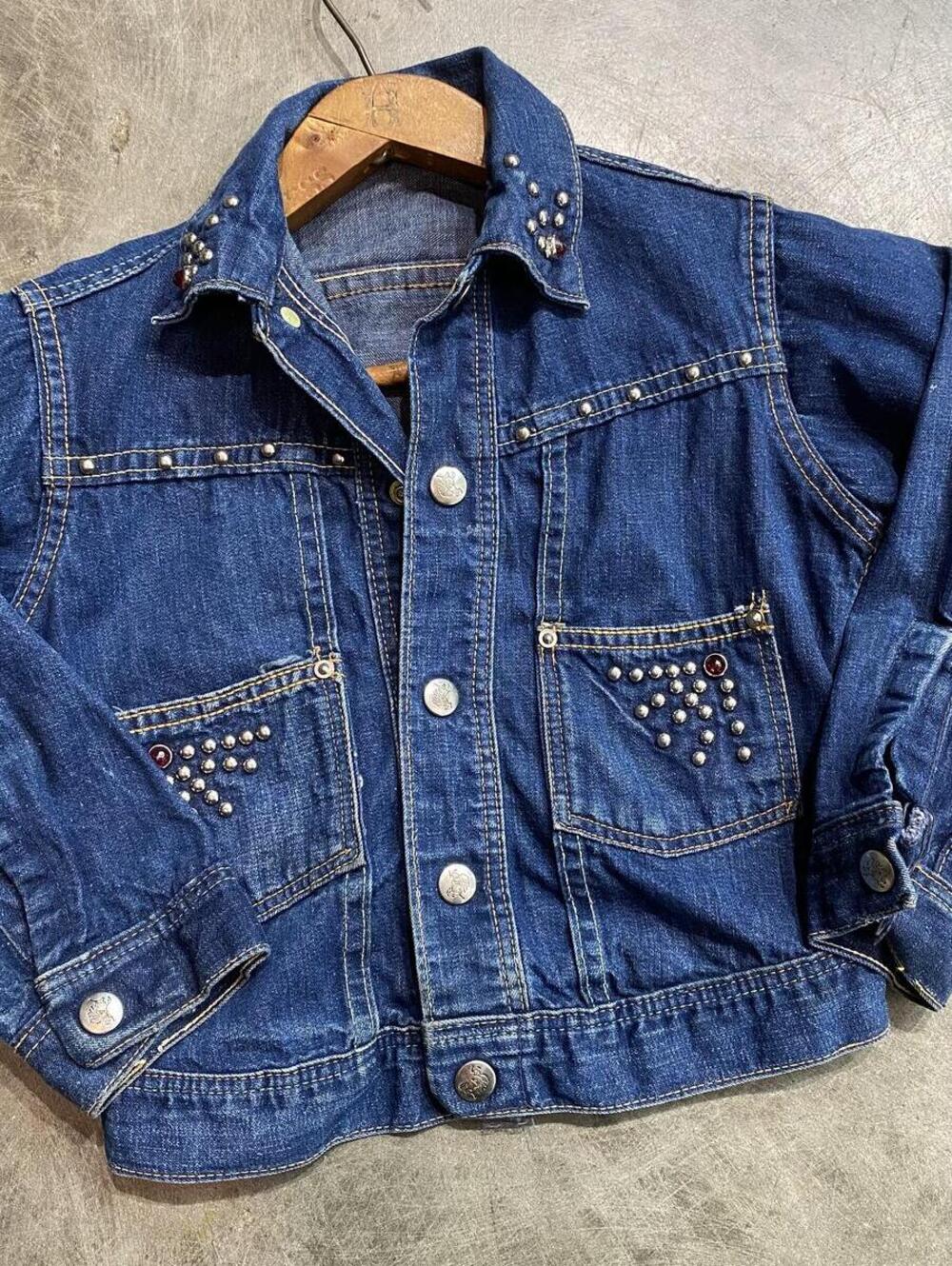 vintage 1950s Roy Rogers studded denim jacket vtg 50s KIDS 13X15